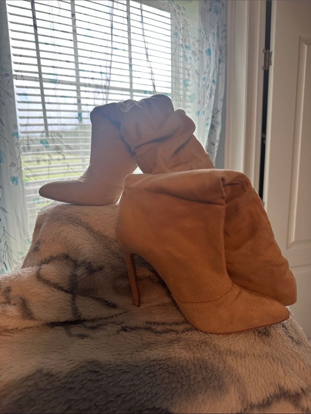Liliana Camel/Tan Slouchy Pointed-Toe Stiletto Ankle Boots